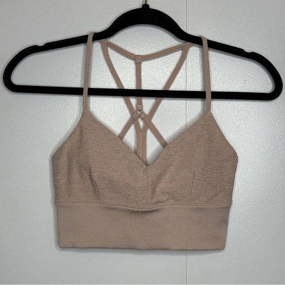 Alo Yoga - Alo Soft Pink Heathered Sports Bra XS - Picture 1 of 4